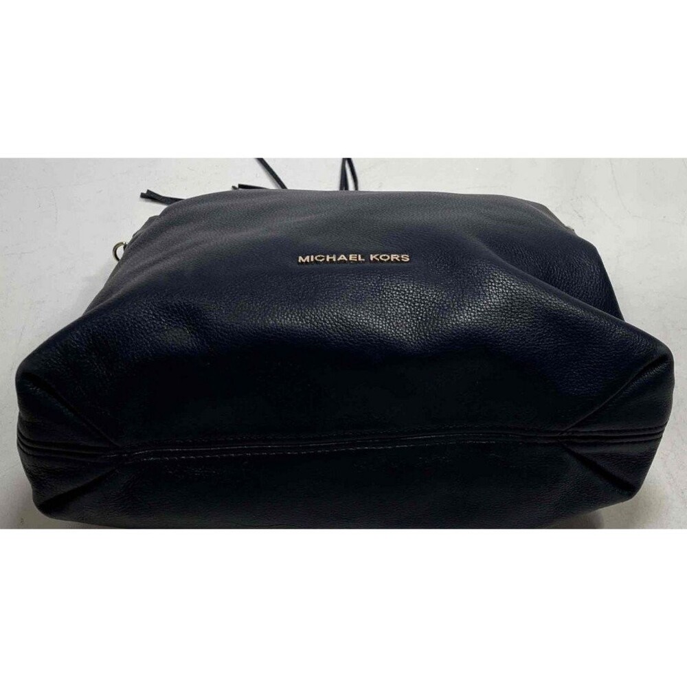Michael Kors Navy Blue Soft Leather Handbag with Tassel